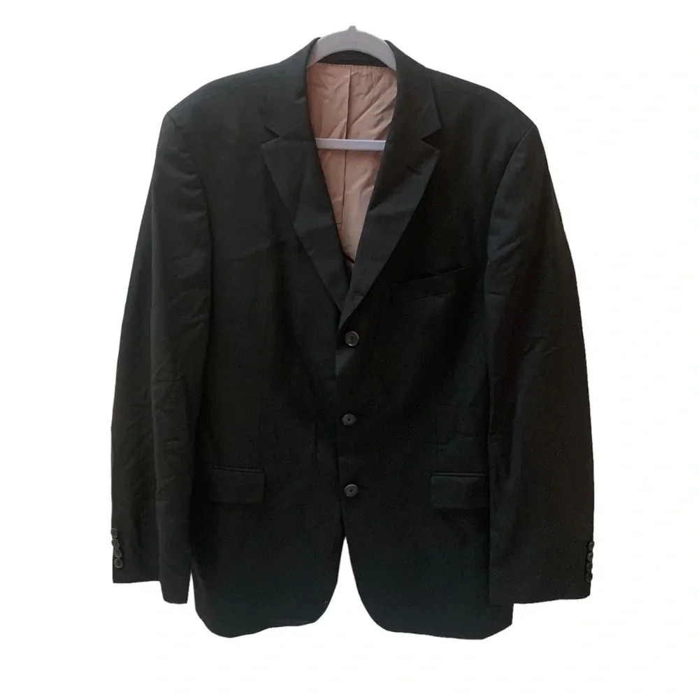 Hugo Boss Black Striped Rossellini Movie Wool Silk Blazer 52